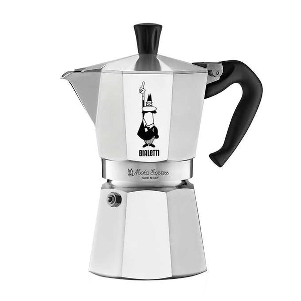 Bialetti Moka Express Espresso Maker & 6-pack Espresso Mug Set with Stand