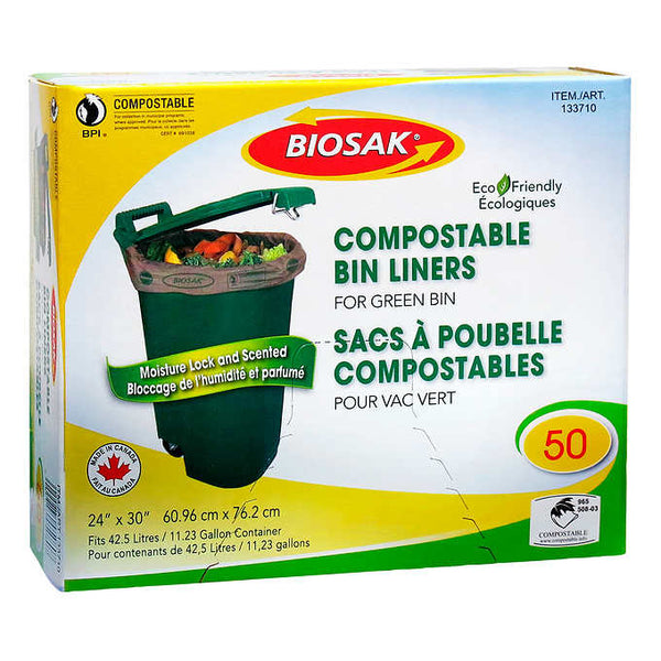 Biosak Compostable Green Bin Liners Pack of 50