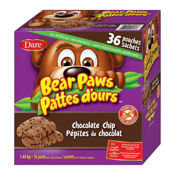 Dare Bear Paws Chocolate Chip 36 Pack
