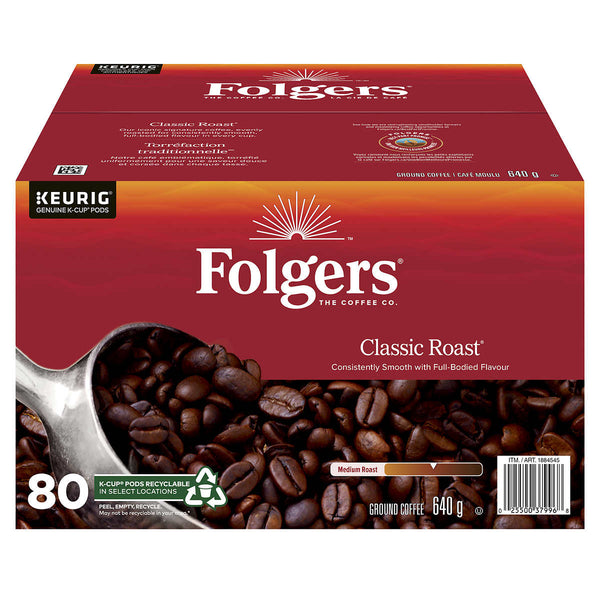 Folgers Classic Roast Coffee K-Cup Pods 80 count