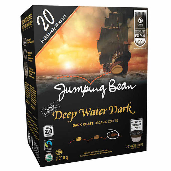 Jumping Bean Deep Water Dark Roast Coffee 20 Pods