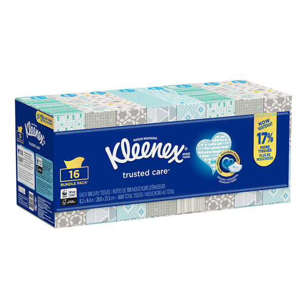 Kleenex Trusted Care Facial Tissues Pack of 16