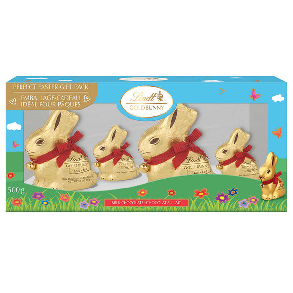 Lindt Easter Chocolate Milk Gold Bunnies Gift Box, 500 g