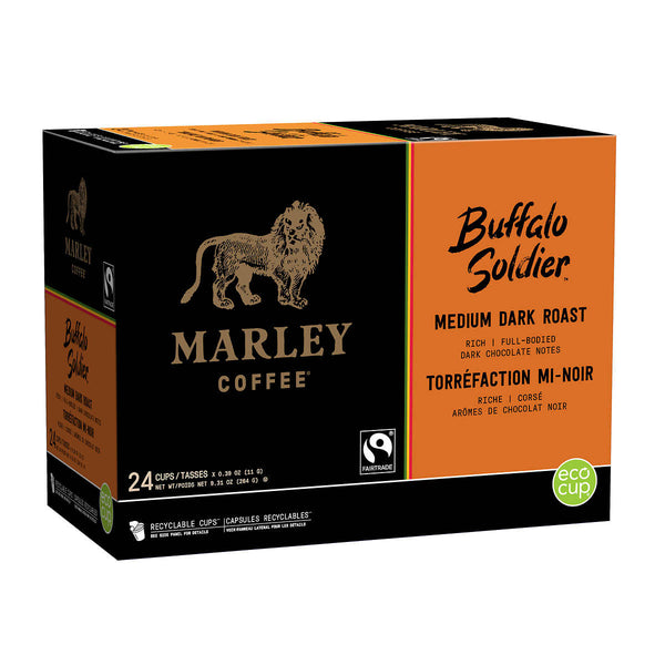 Marley Coffee Buffalo Soldier Medium-Dark Roast Coffee 24 Pods