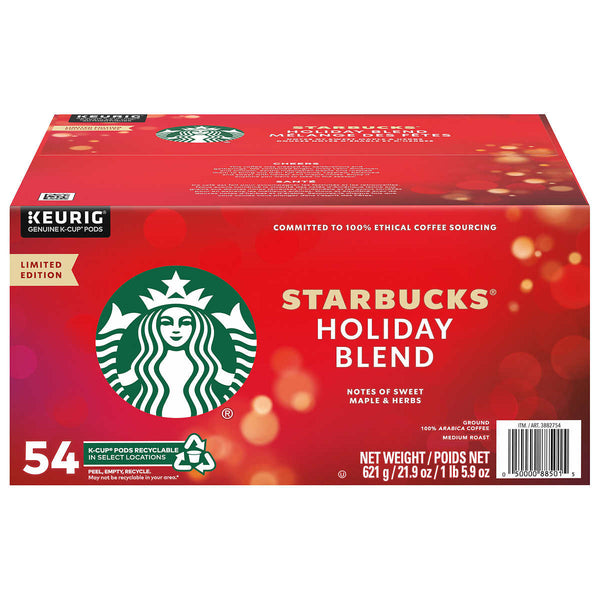 Starbucks Holiday Blend 54 K-Cups Limited Edition