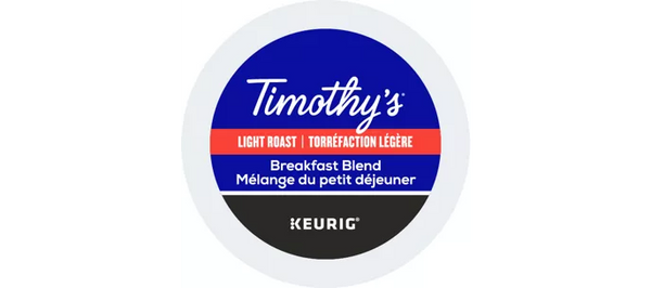 Timothy’s World Coffee Breakfast Blend Light Roast Coffee 24 K-Cup pods