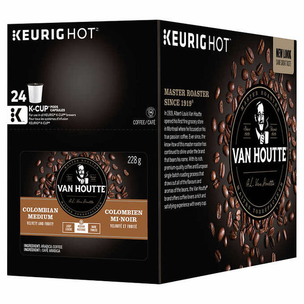Van Houtte Colombian Medium Roast Coffee, 24 K-Cup Pods