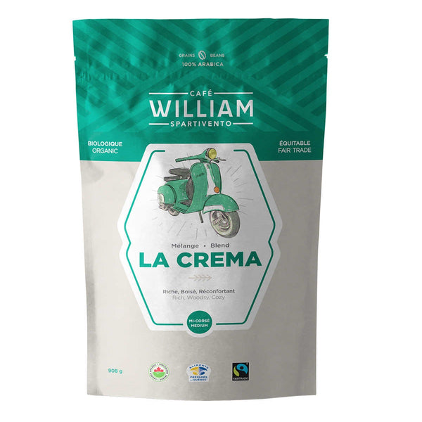 William Spartivento La Crema Whole Bean Organic Fair trade Coffee 908 g